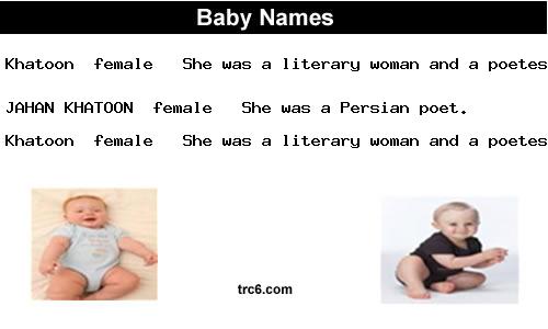 khatoon baby names